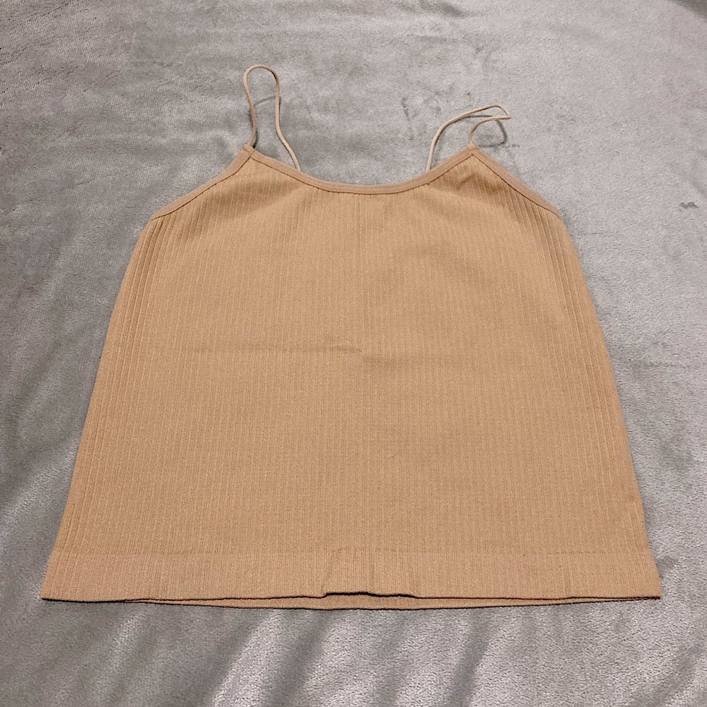 Tan Cropped Tank